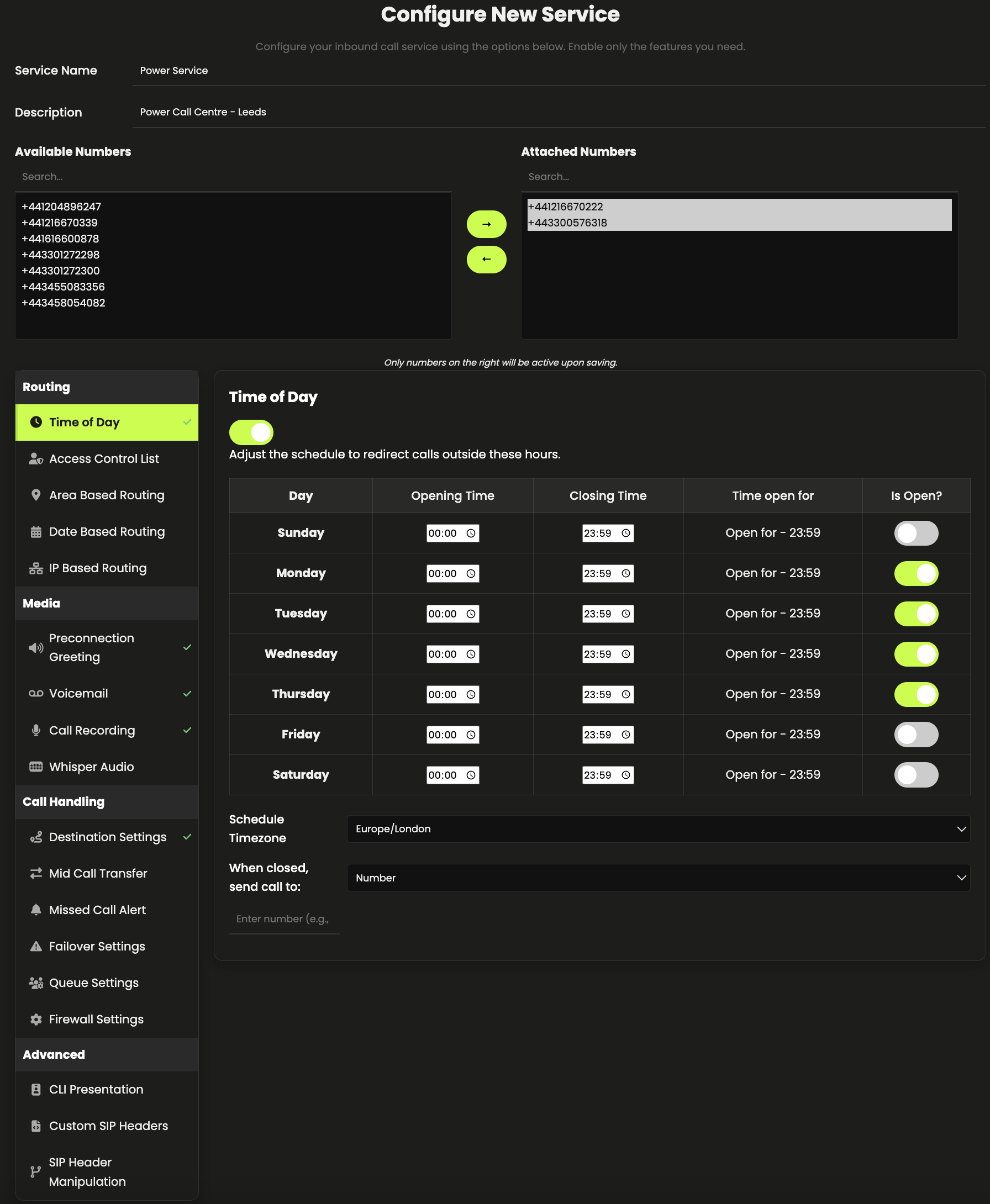 CallPlatform Service Builder Mockup