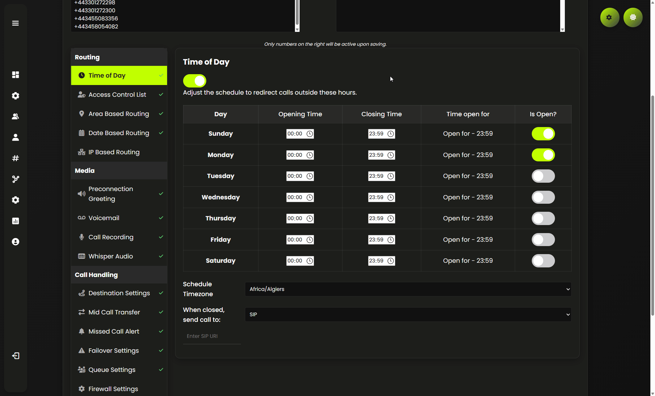 Animation of the Inbound Service Builder in CallPlatform